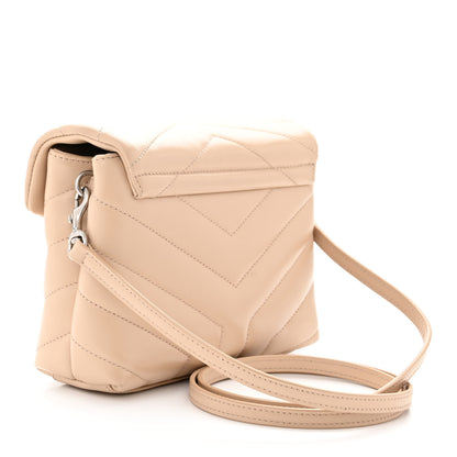 Saint Laurent Calfskin Y Quilted Monogram Toy Loulou Crossbody Bag Nude Powder 3 of 13