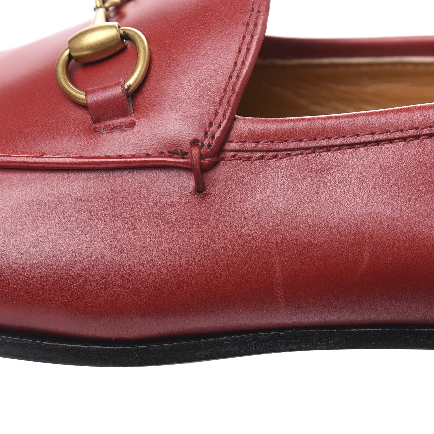 Gucci Calfskin Womens Jordaan Loafers 36.5 Hibiscus Red 10 of 11