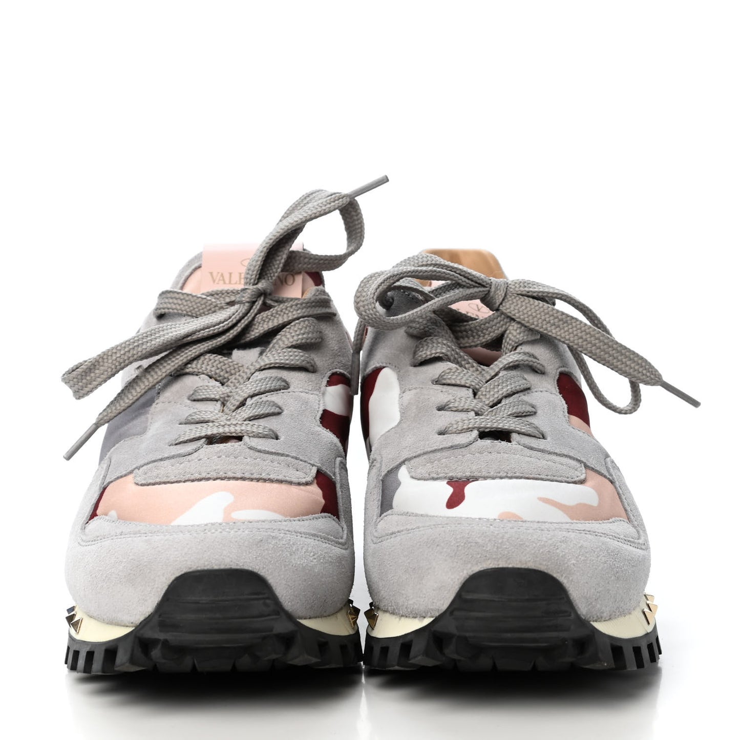 Suede Nylon Camouflage Womens Soul Rockstud Sneakers 39.5 Grey