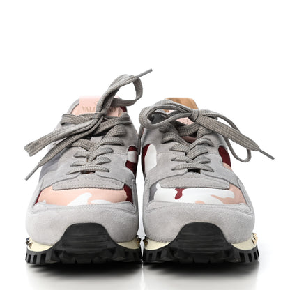 Valentino Garavani Suede Nylon Camouflage Womens Soul Rockstud Sneakers 39.5 Grey 2 of 4