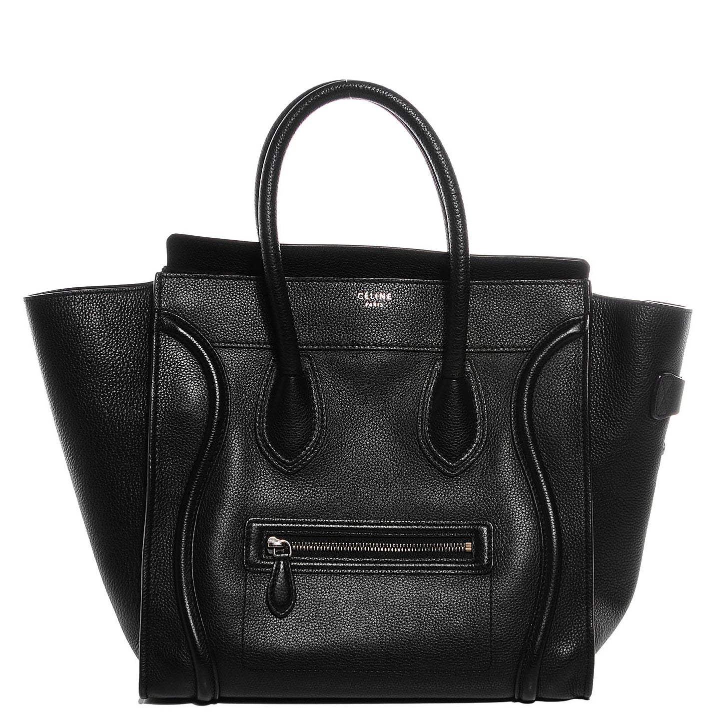 Drummed Calfskin Mini Luggage Black