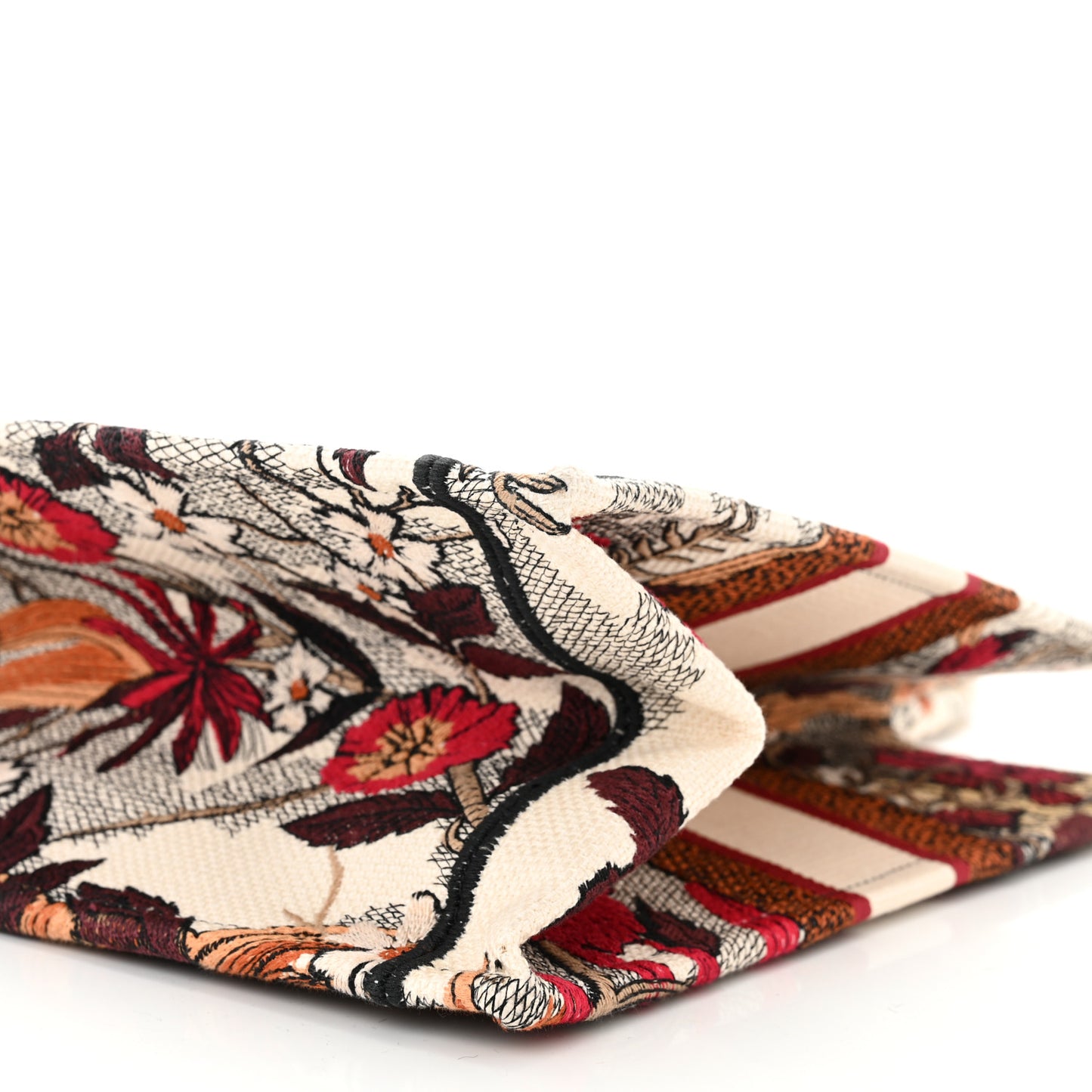 Canvas Embroidered Phoenix Medium Book Tote Red Multicolor