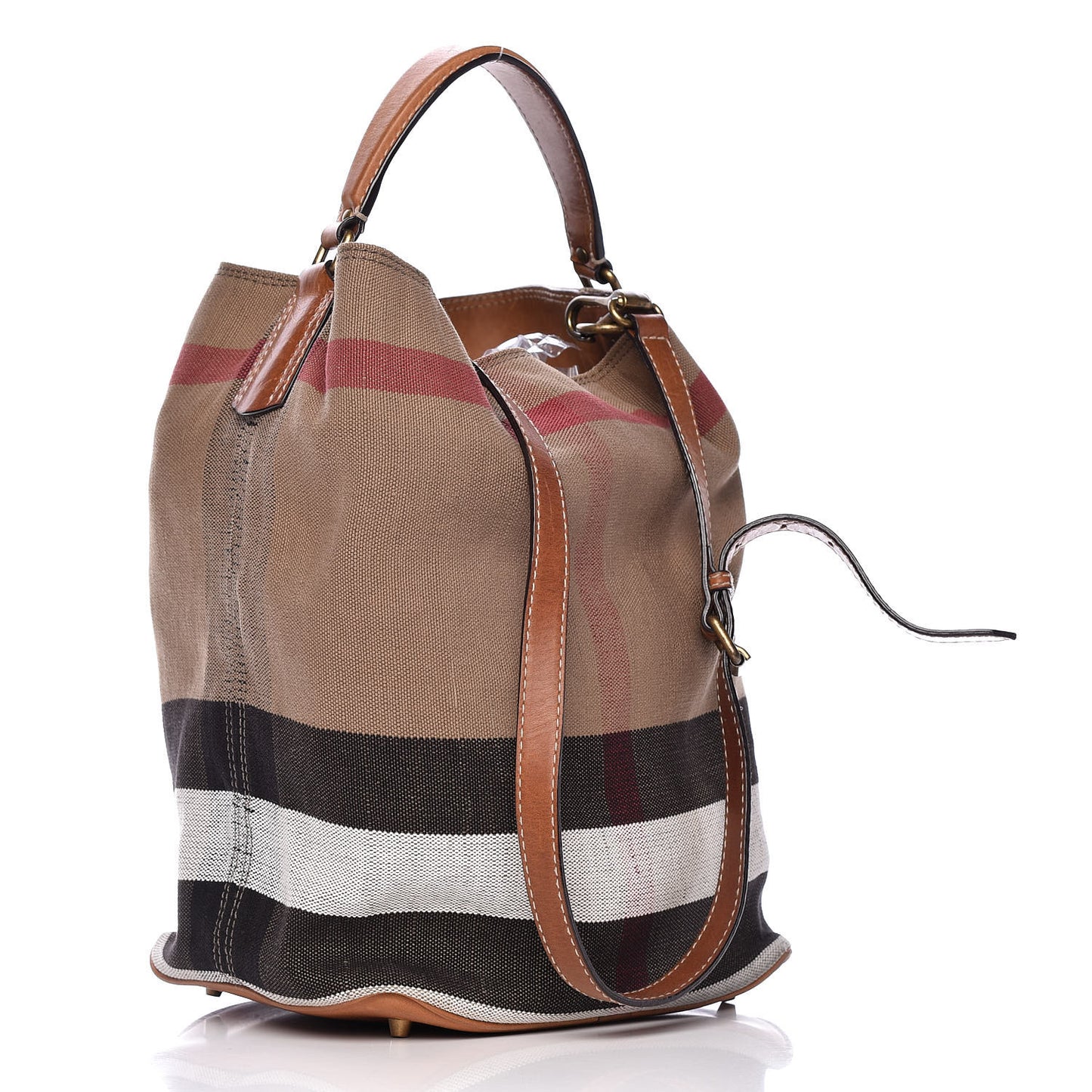 Canvas Mega Check Medium Ashby Hobo Saddle Brown