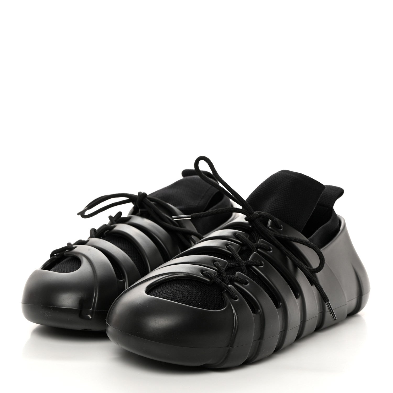 Bottega Veneta Tech Knit Rubber Trail Mens Sneakers 41 Black 3 of 7