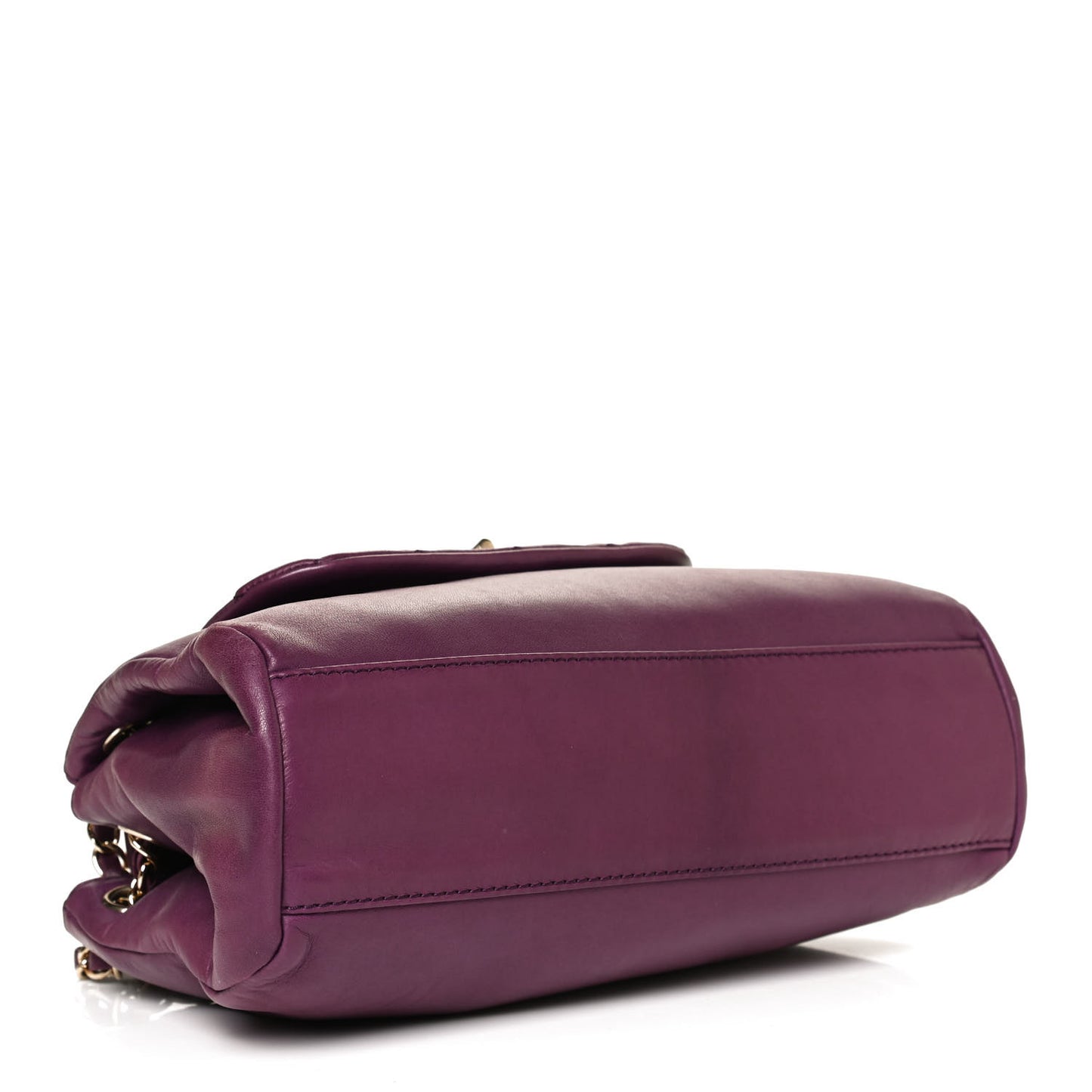 Lambskin Quilted Accordion Mademoiselle Flap Purple