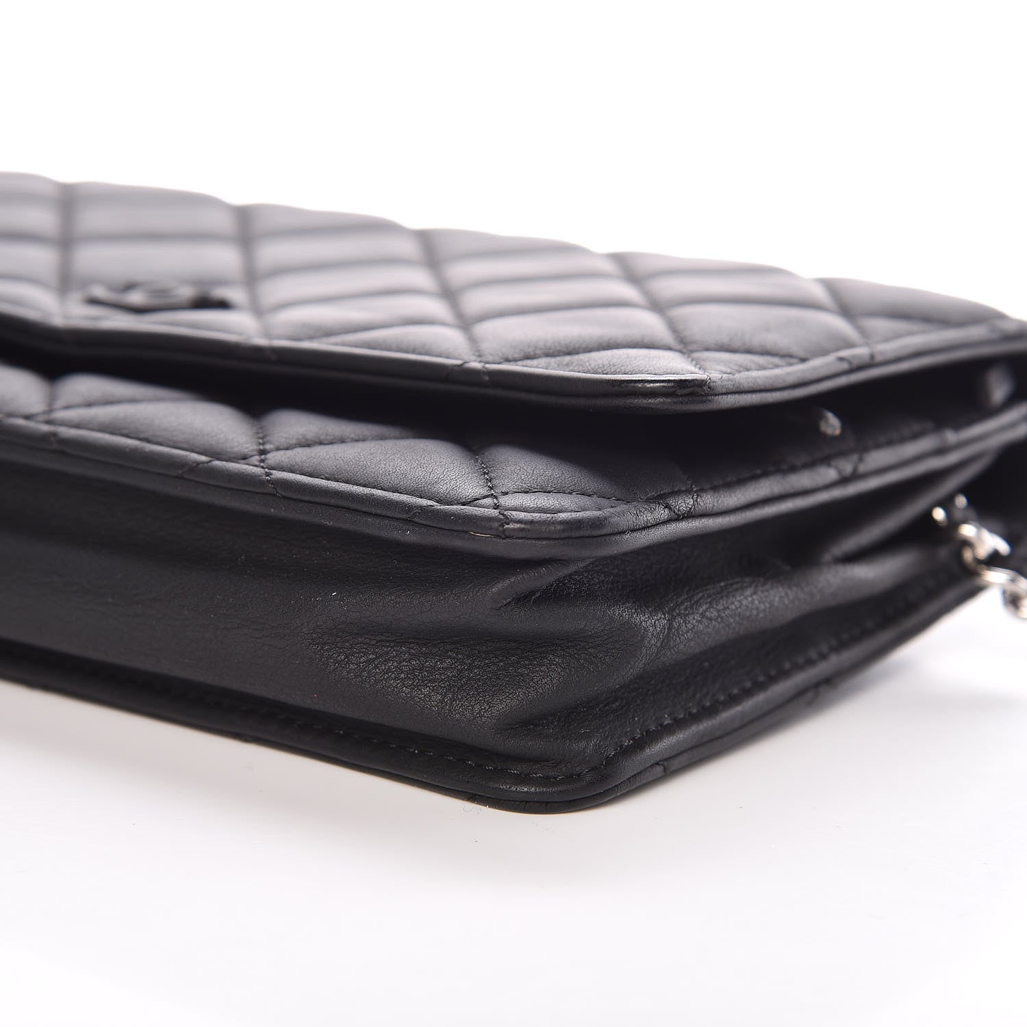 Chanel Calfskin Quilted Wallet On Chain WOC Black 6 of 12