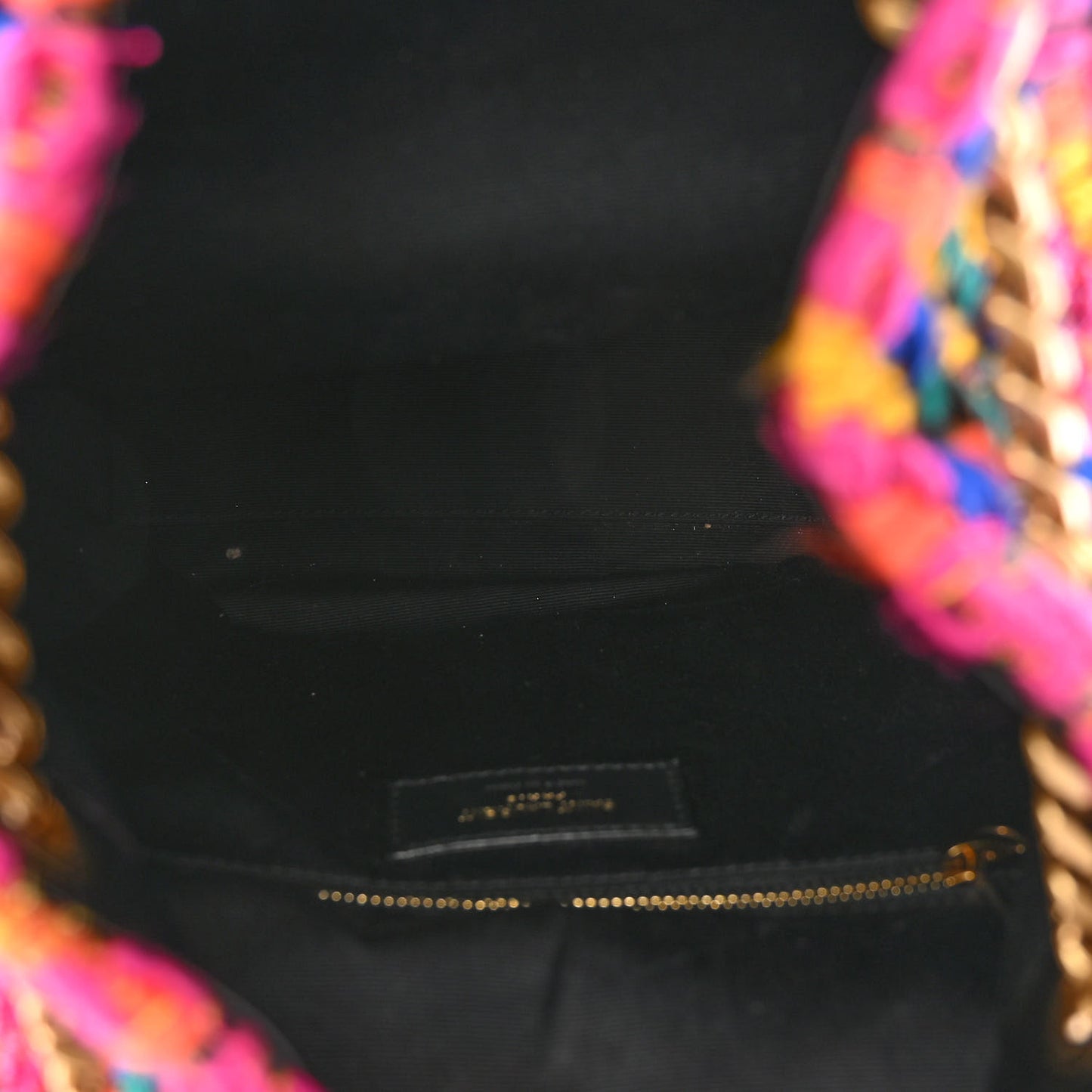 Tweed Lambskin Matelasse Monogram Joe Backpack Black Rosso Multicolor