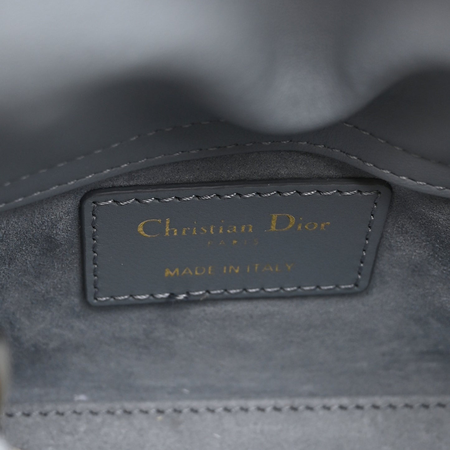 Lambskin Cannage Micro Lady Dior Cloud Gray