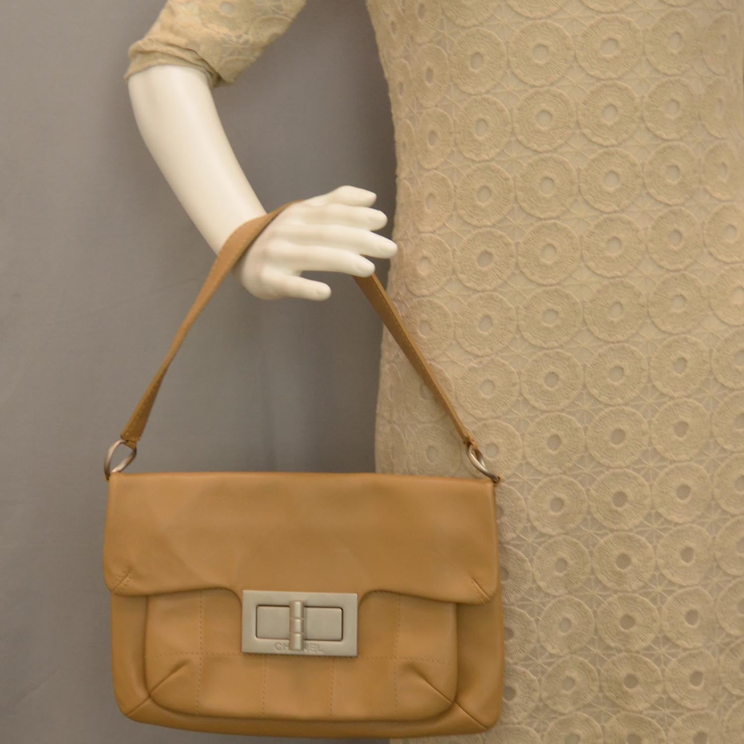 Chanel Leather Mademoiselle Flap Bag Beige 2 of 9