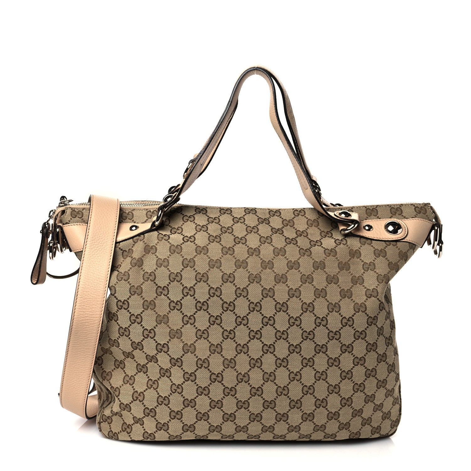 Gucci Monogram Large Icon Bit Hobo Tan 1 of 10
