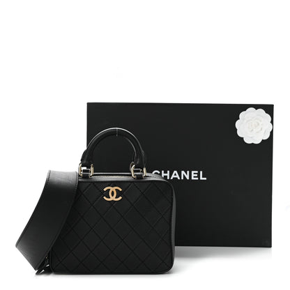 Chanel Calfskin Quilted Travel Kit Vanity Case Black 11 of 11