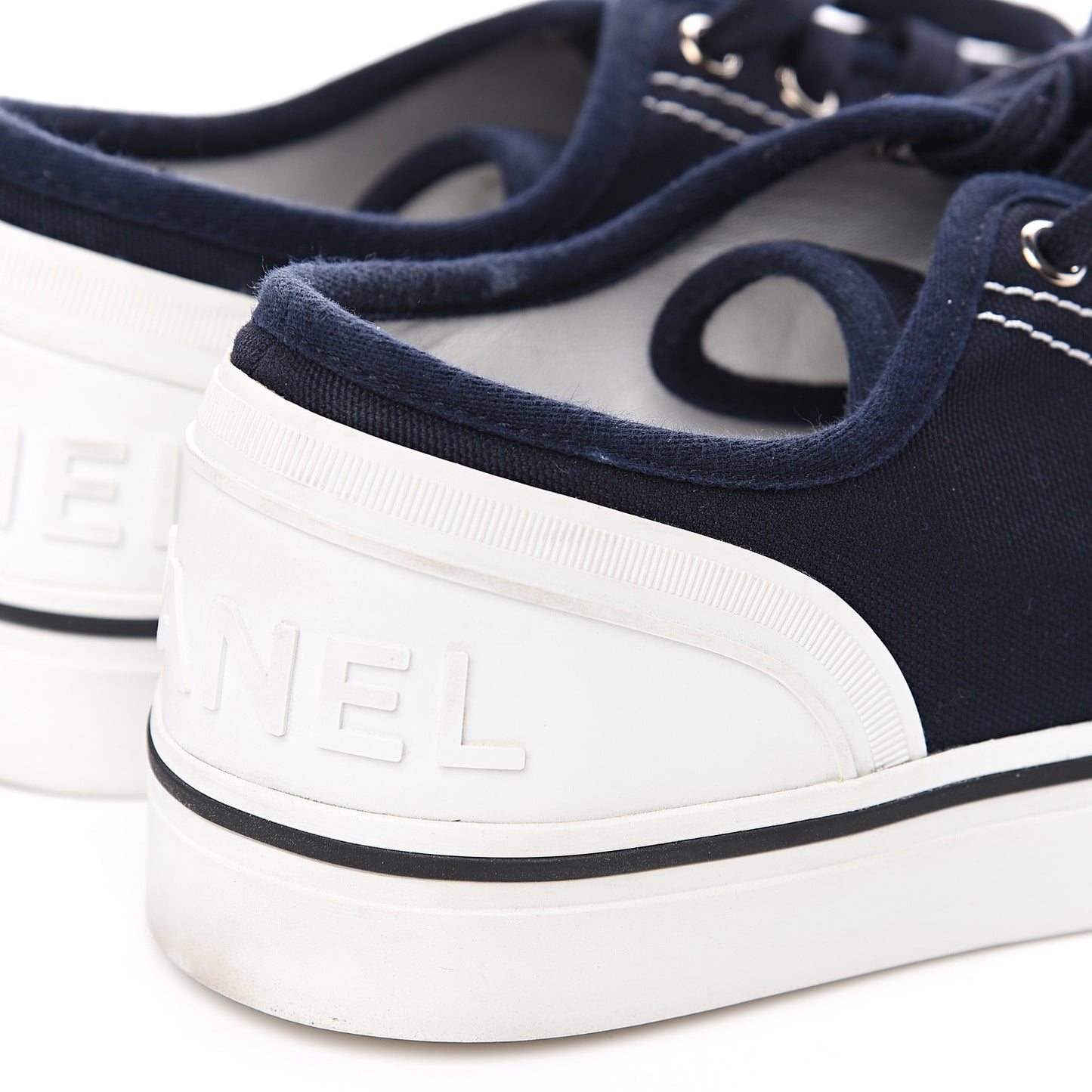Canvas Lace Up Cap Toe Sneakers 39 Navy