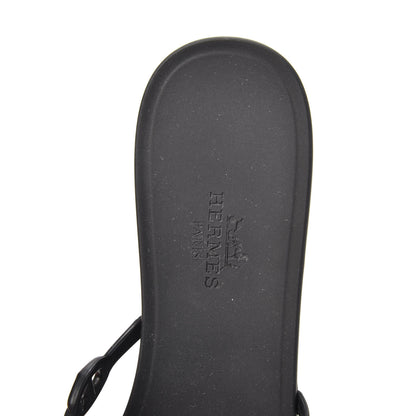 Hermes Rubber Chaine d'Ancre Rivage Sandals 37 Black 5 of 6