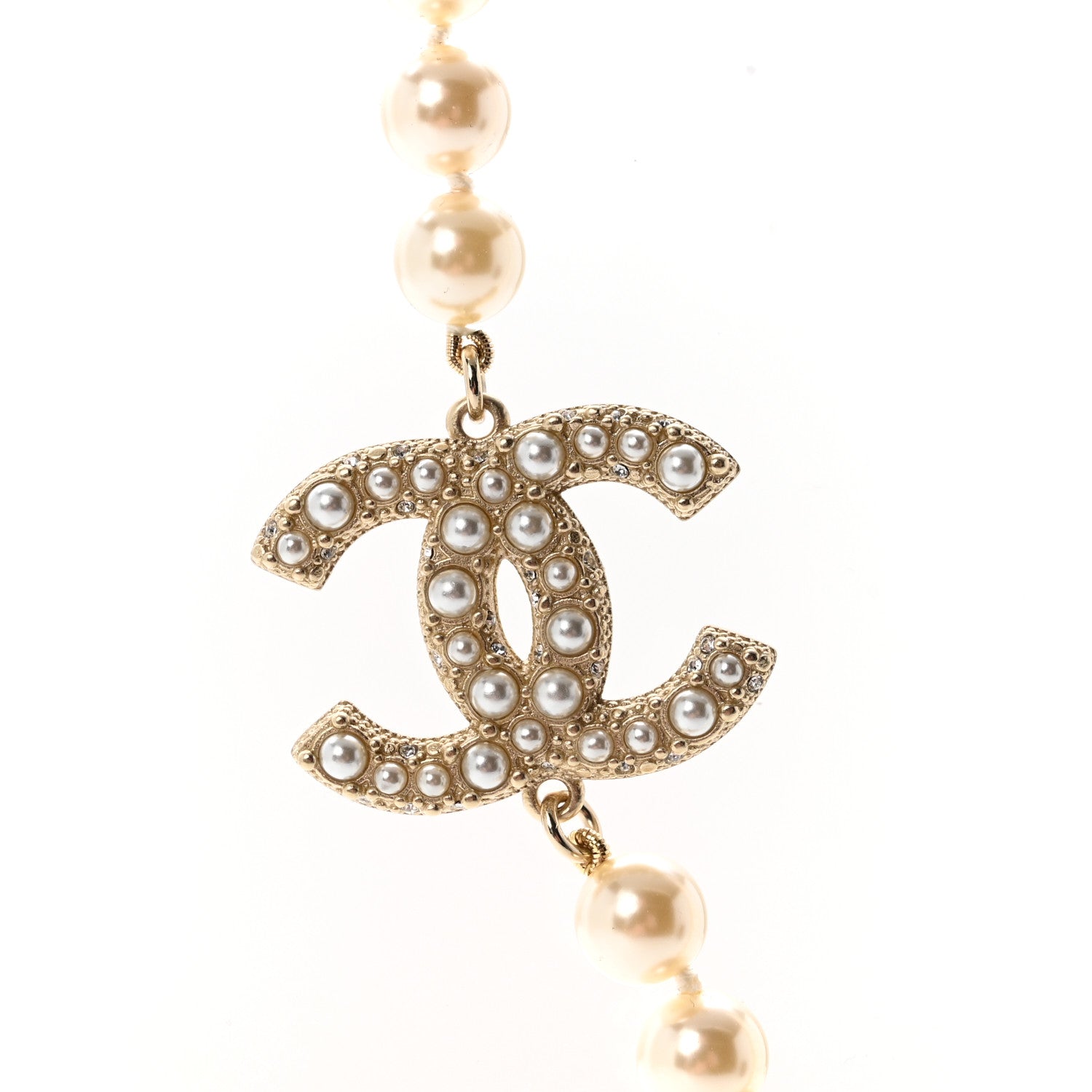 Chanel Pearl CC 100th Anniversary Necklace Light Gold 4 of 7
