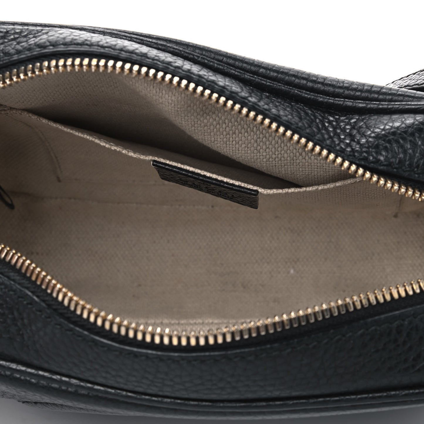 Pebbled Calfskin Small Soho Disco Bag Black