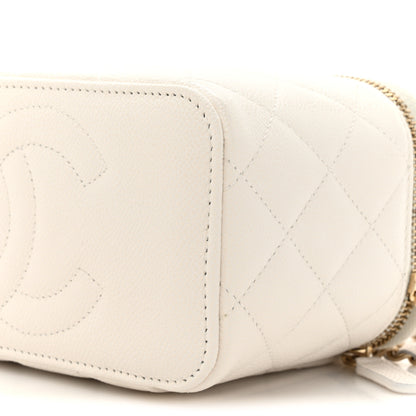 Chanel Caviar Quilted Small Vanity Case With Chain White 10 of 12