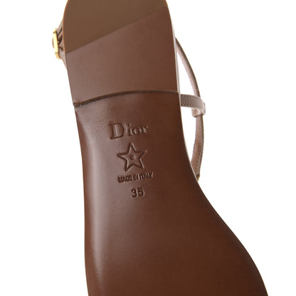 Christian Dior Lambskin Signature T-Strap Sandals 35 Rose De Vents 6 of 8