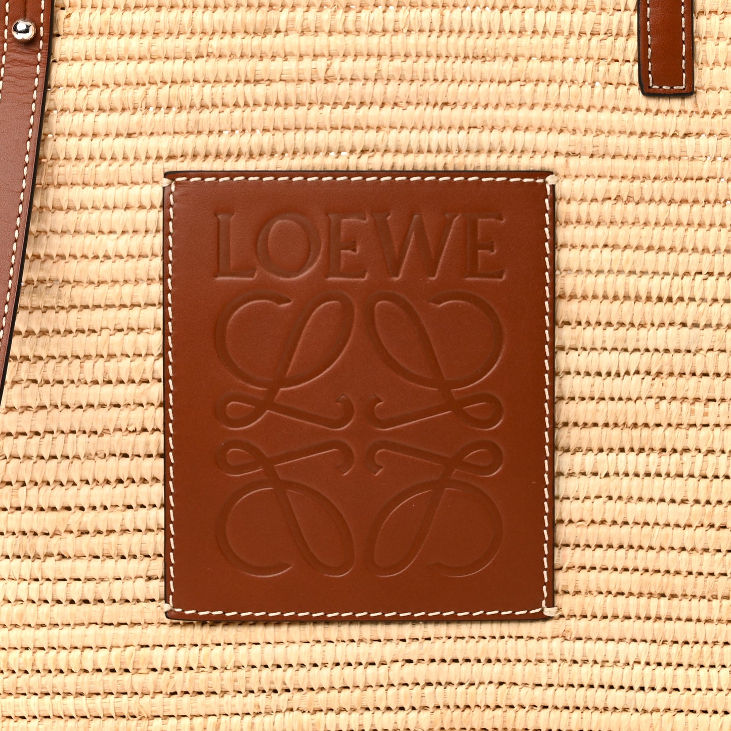 Raffia Small Square Basket Tote Bag Natural Tan