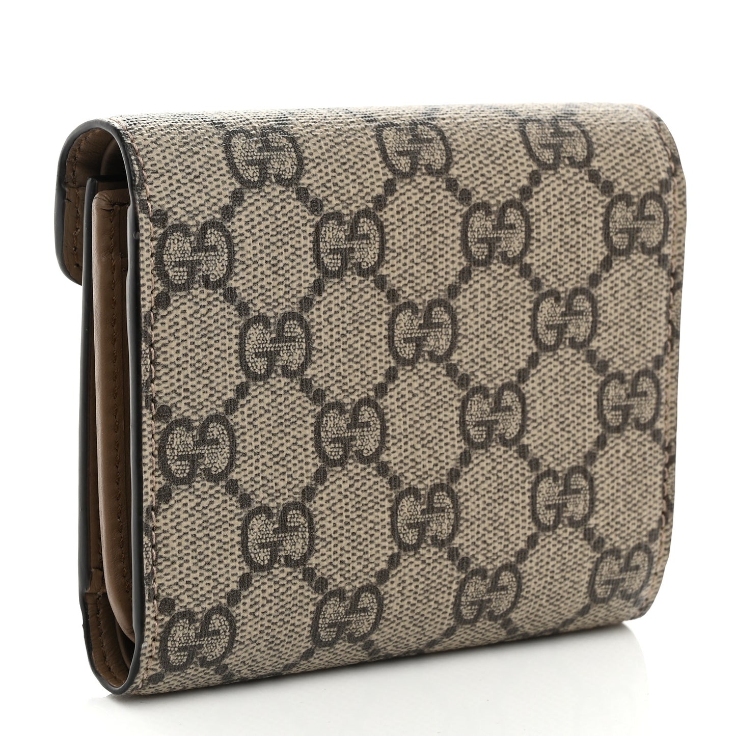GG Supreme Monogram Dionysus Card Case Wallet Beige Taupe