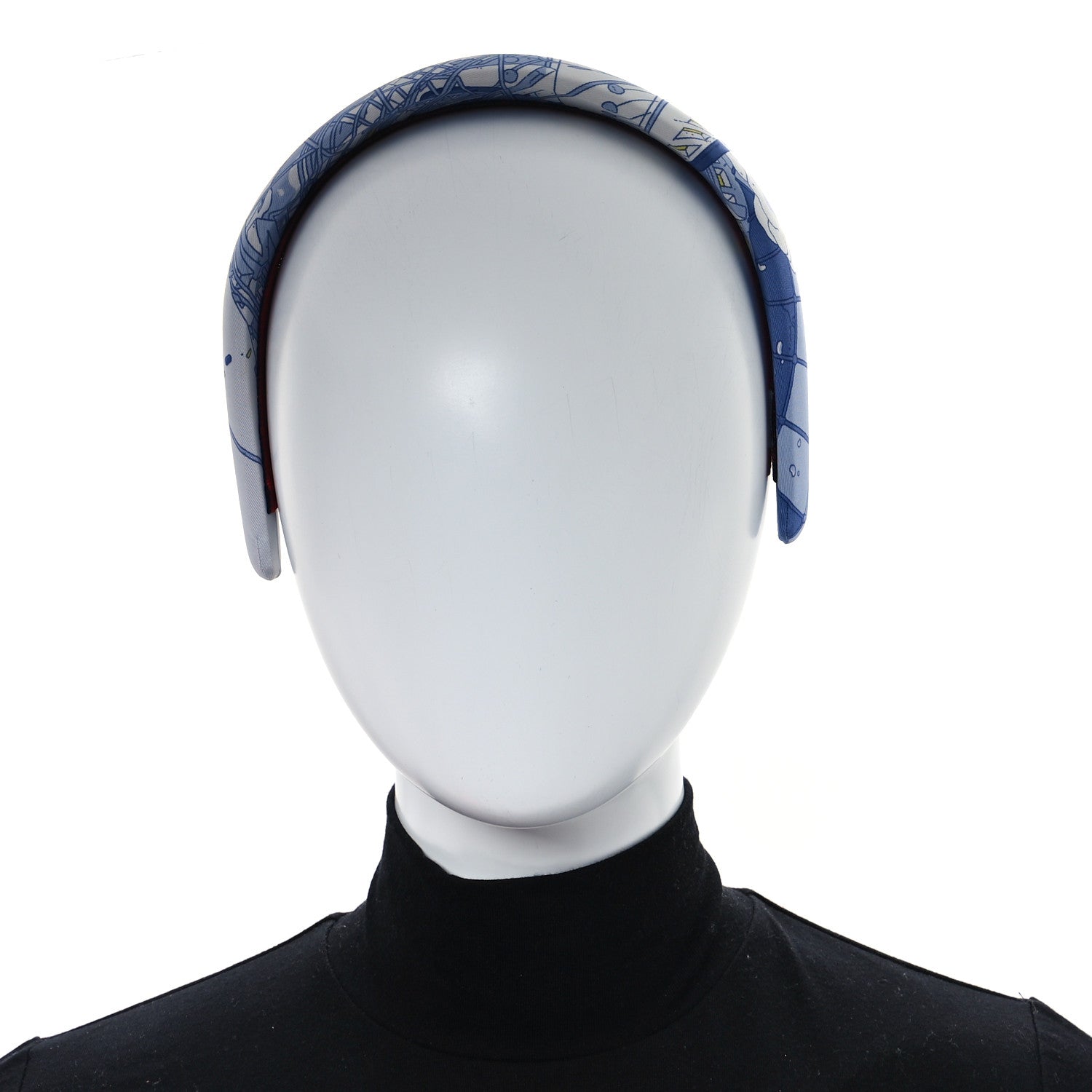 Hermes Silk Twill La Legende Du Cheval Gina Headband Bleu 2 of 5