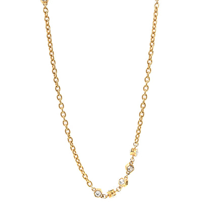 Chanel Crystal Chain Necklace Gold 1 of 5