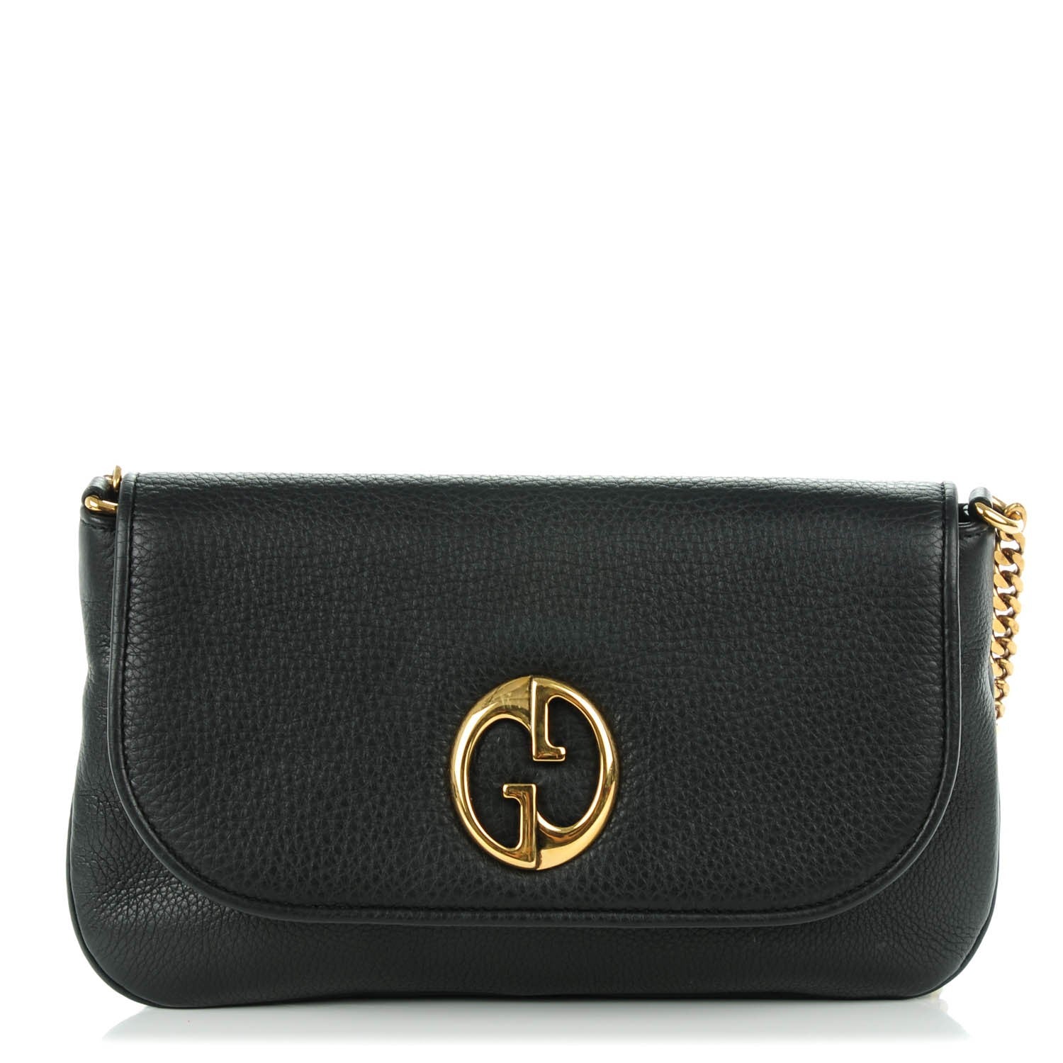 Gucci Calfskin Medium 1973 Chain Shoulder Bag Black 1 of 7