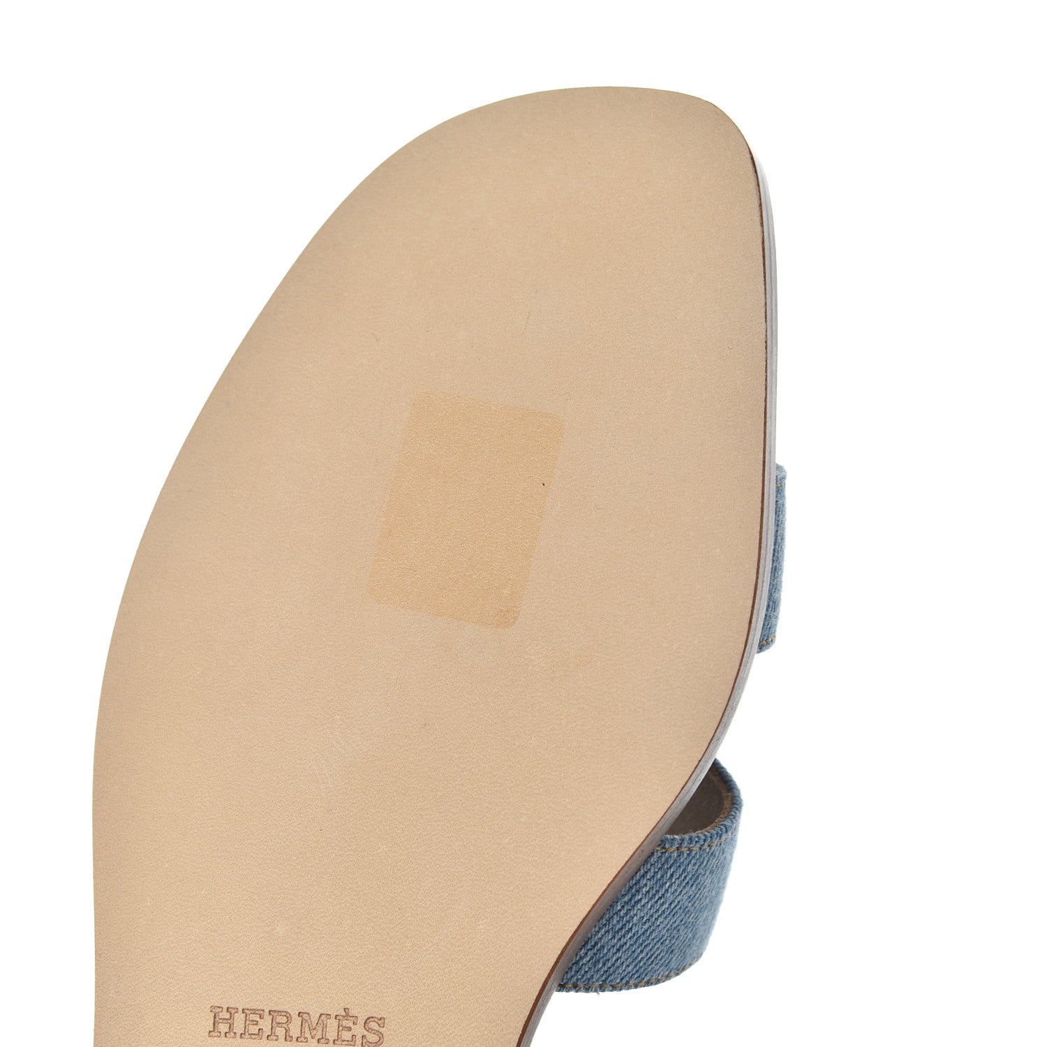 Hermes Denim Canvas Oran Sandals 37.5 Bleu Clair 9 of 13
