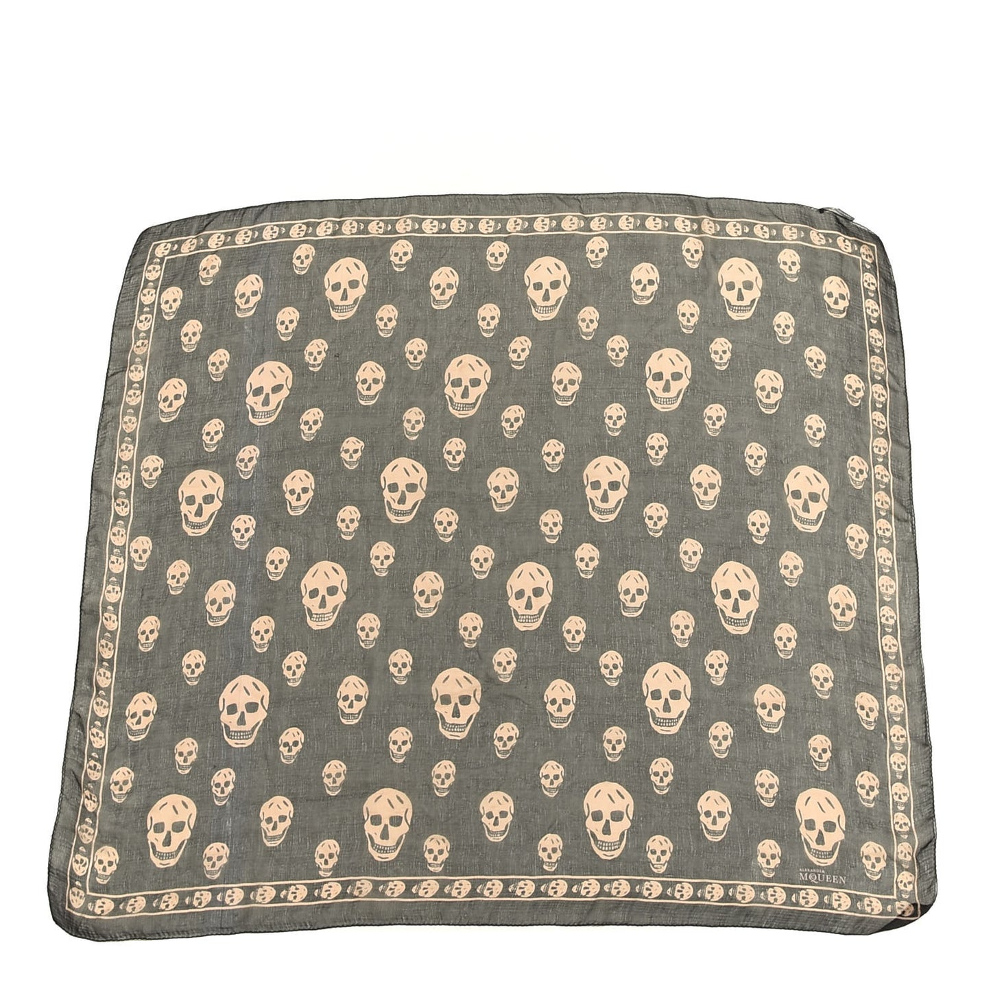 Silk Chiffon Skull Scarf Black Blush