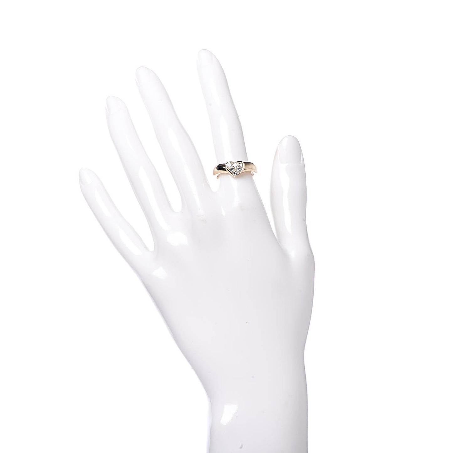 18K Yellow Gold Diamond Heart Ring 50 5.5