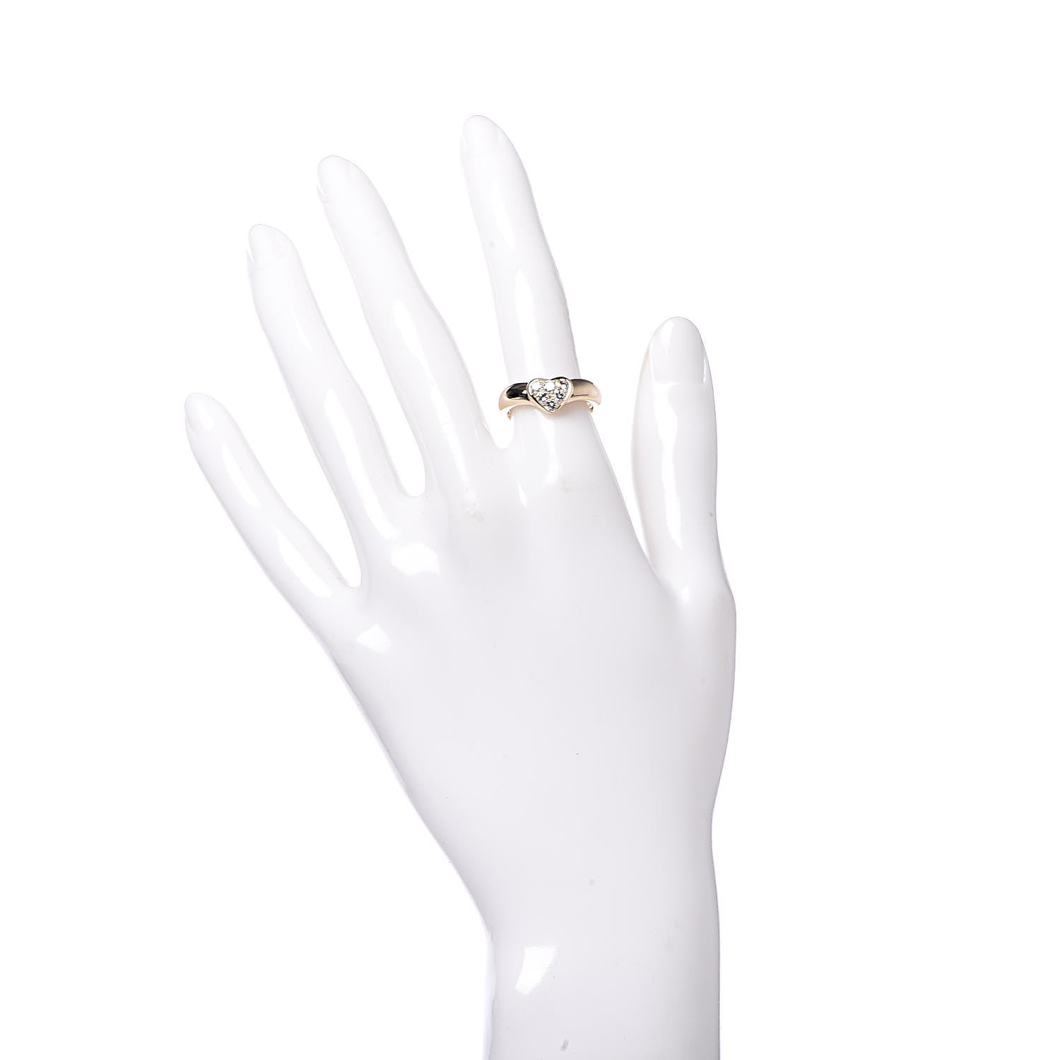 Tiffany 18K Yellow Gold Diamond Heart Ring 50 5.5 2 of 6