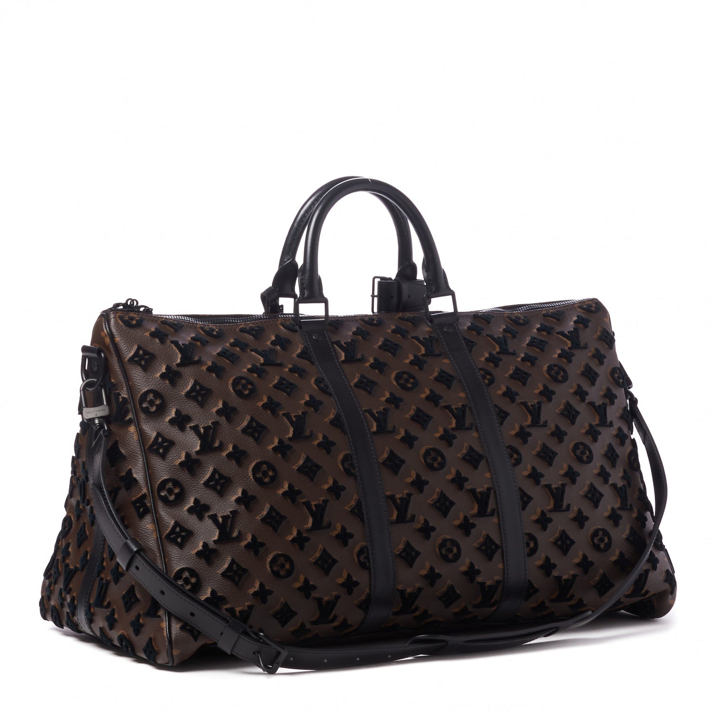 Monogram Tuffetage Keepall Triangle Bandouliere 50 Black Black