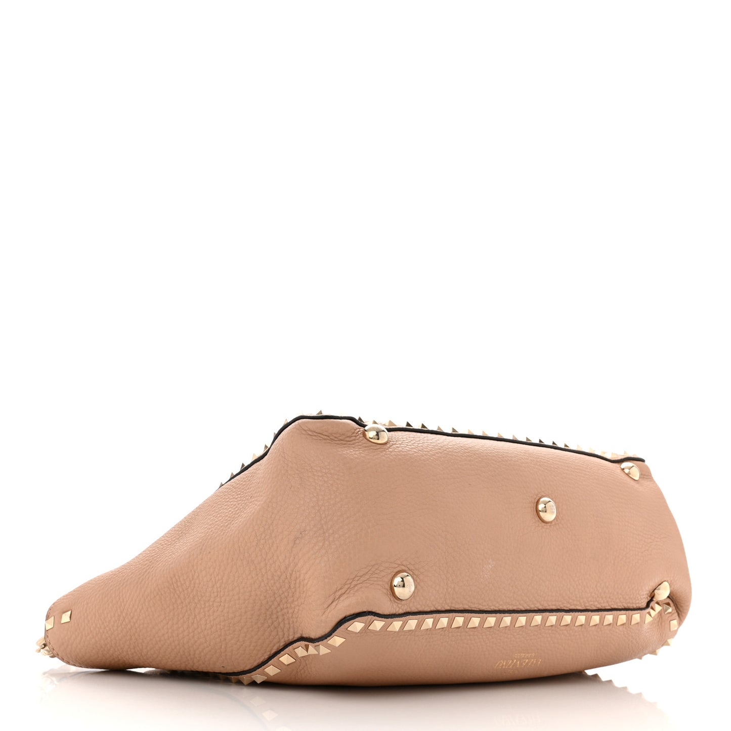 Pebbled Calfskin Medium Rockstud Tote Skin Sorbet