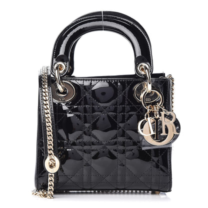 Christian Dior Patent Cannage Mini Lady Dior Black 1 of 9