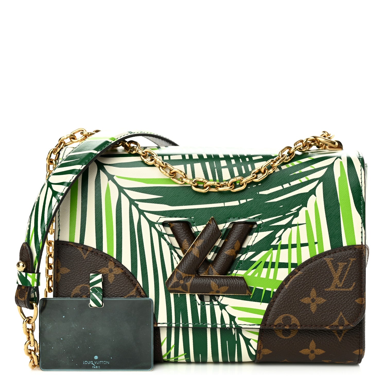 Louis Vuitton Monogram Palm Twist Shoulder Bag MM Vert White 1 of 9