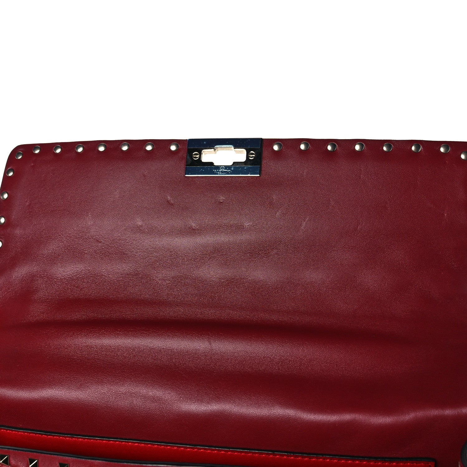 Valentino Garavani Nappa Large Rockstud Spike Shoulder Bag Rubino 10 of 11