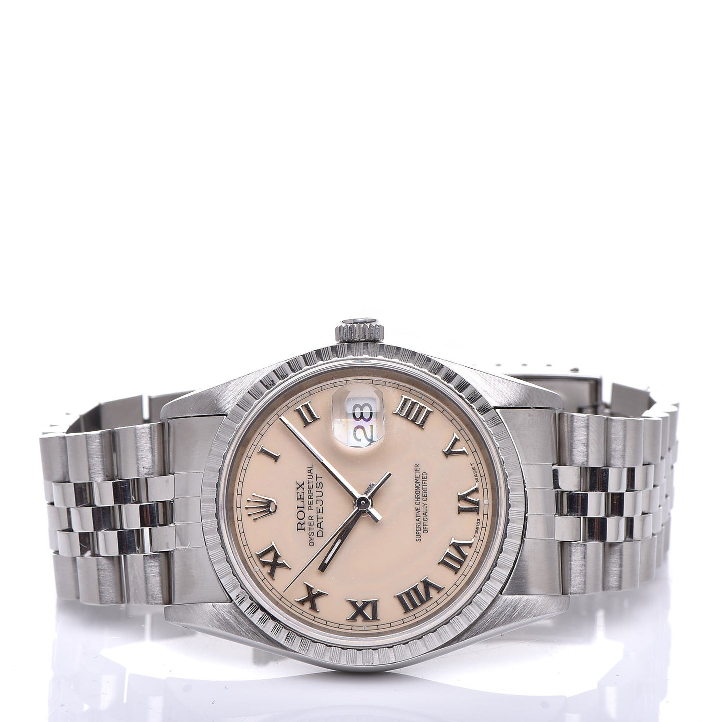Stainless Steel 36mm Oyster Perpetual Datejust Watch White Roman 16220