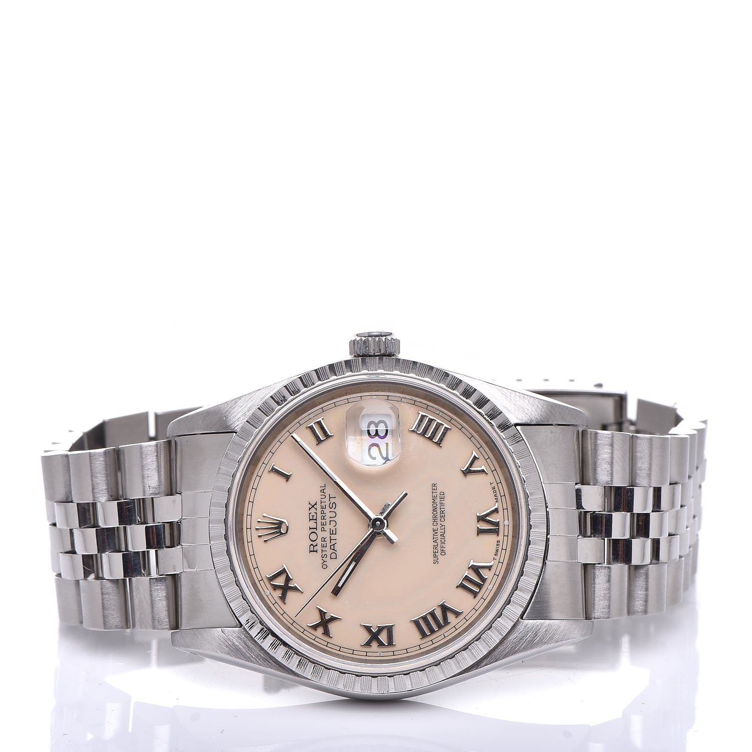 Rolex Stainless Steel 36mm Oyster Perpetual Datejust Watch White Roman 16220 3 of 6