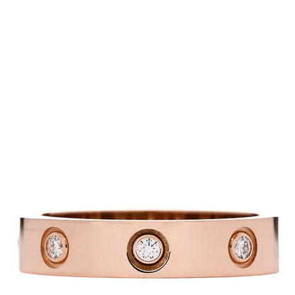 Cartier 18K Pink Gold 8 Diamond 4mm LOVE Wedding Band Ring 50 5.25 4 of 5