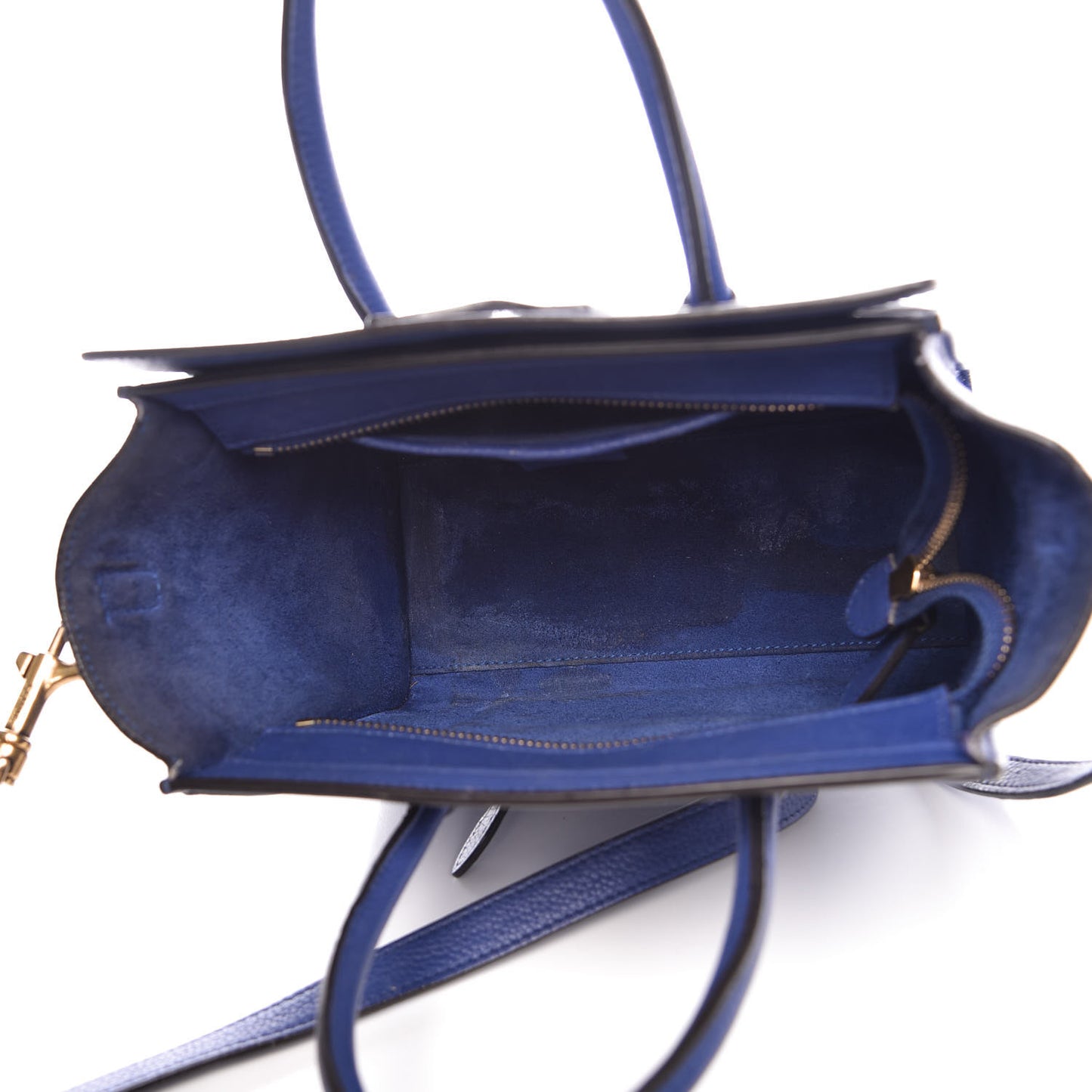 Drummed Calfskin Nano Luggage Indigo