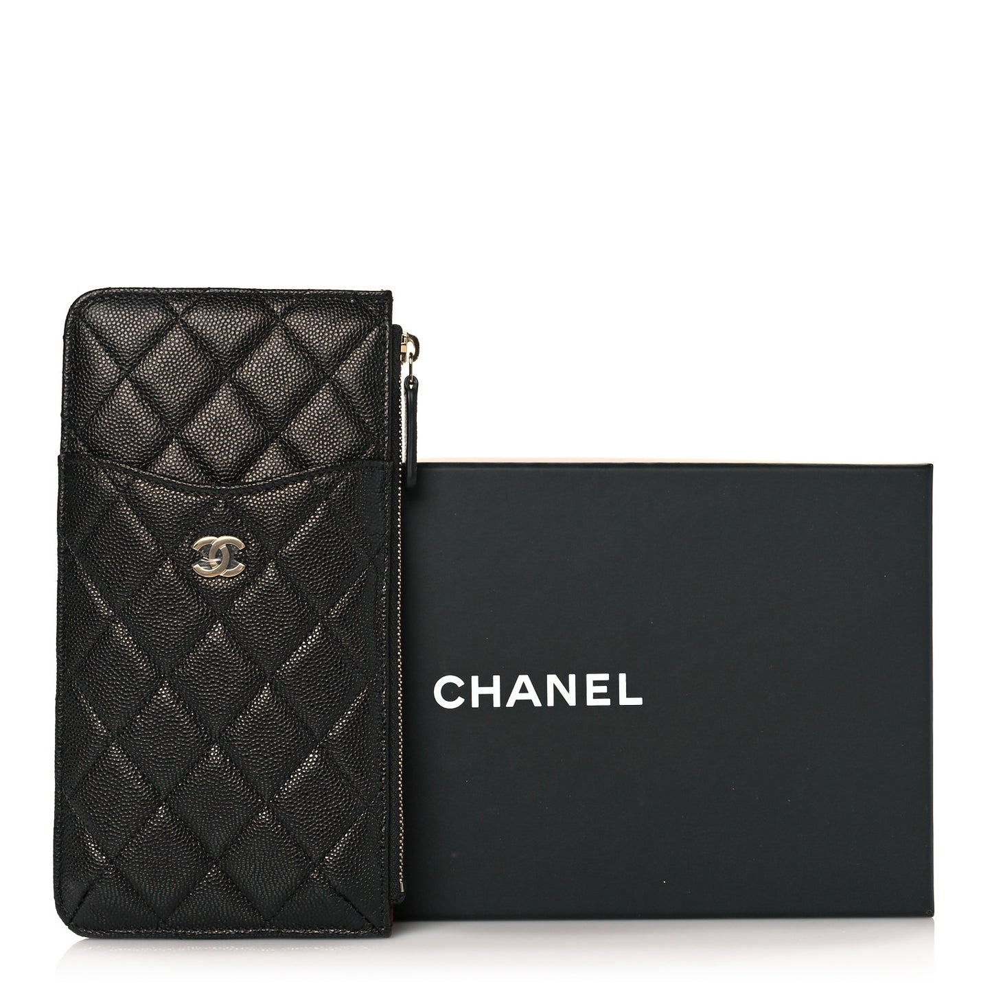 Caviar Quilted Classic iPhone Pouch Black