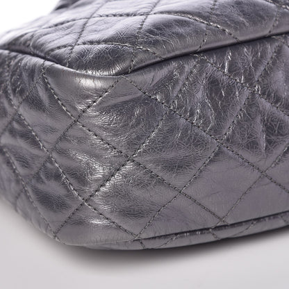 Chanel Metallic Aged Calfskin Quilted Medium Reissue Camera Case Dark Silver 9 of 10