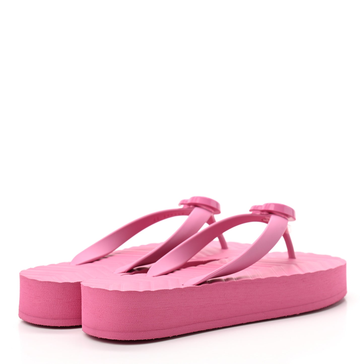 Rubber Chevron Womens GG Thong Sandals 37 Pink Tropical Flower