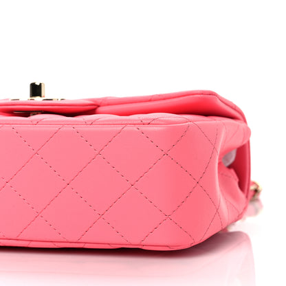 Chanel Lambskin Quilted Mini Rectangular Flap Pink 9 of 9
