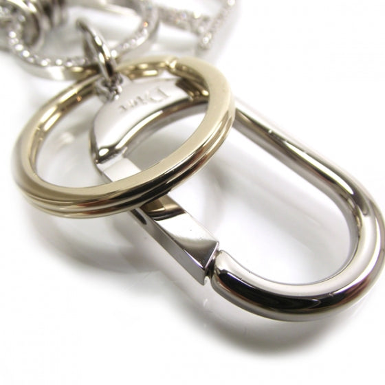 Crystal Key Chain Bag Charm Silver