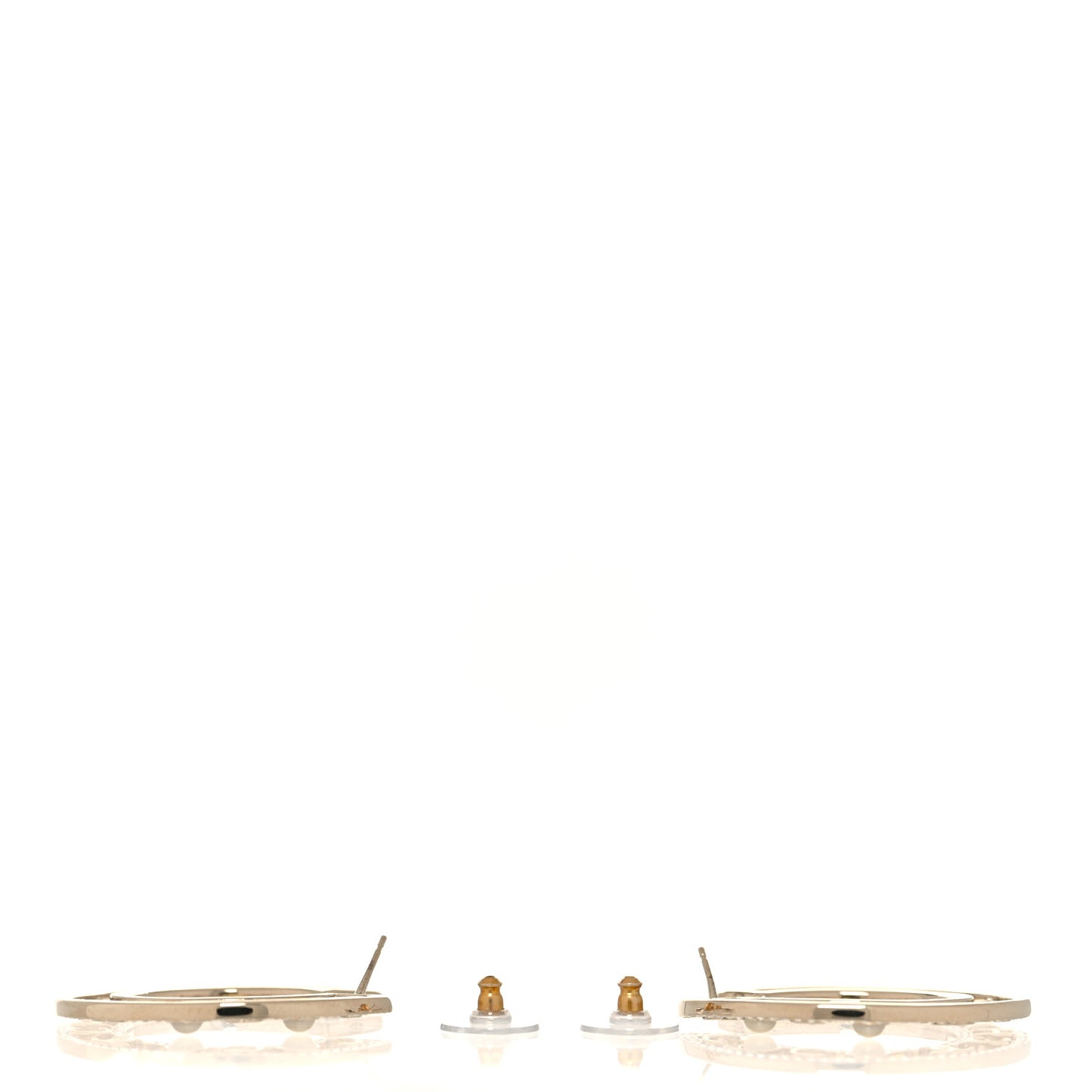 Crystal Pearl Bow-tiful CC Hoop Earrings Gold