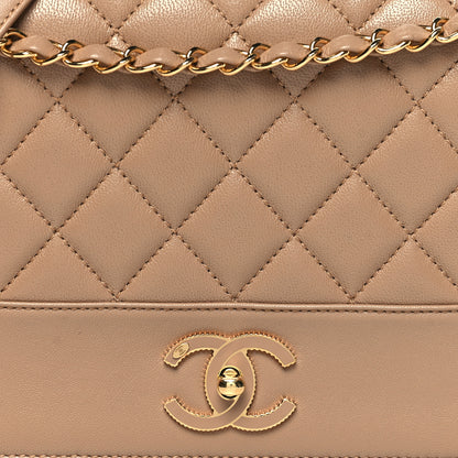 Chanel Sheepskin Quilted Vintage Mademoiselle Flap Beige 8 of 11