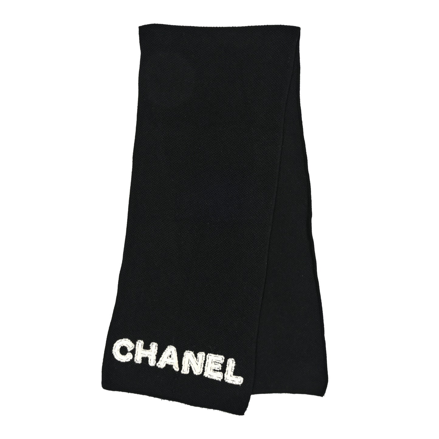 Cashmere Logo Stole Black White