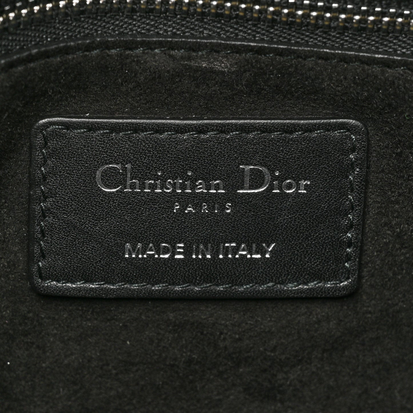 Calfskin Checkered Medium Lady Dior Black White