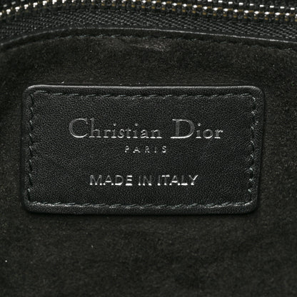 Christian Dior Calfskin Checkered Medium Lady Dior Black White 6 of 12