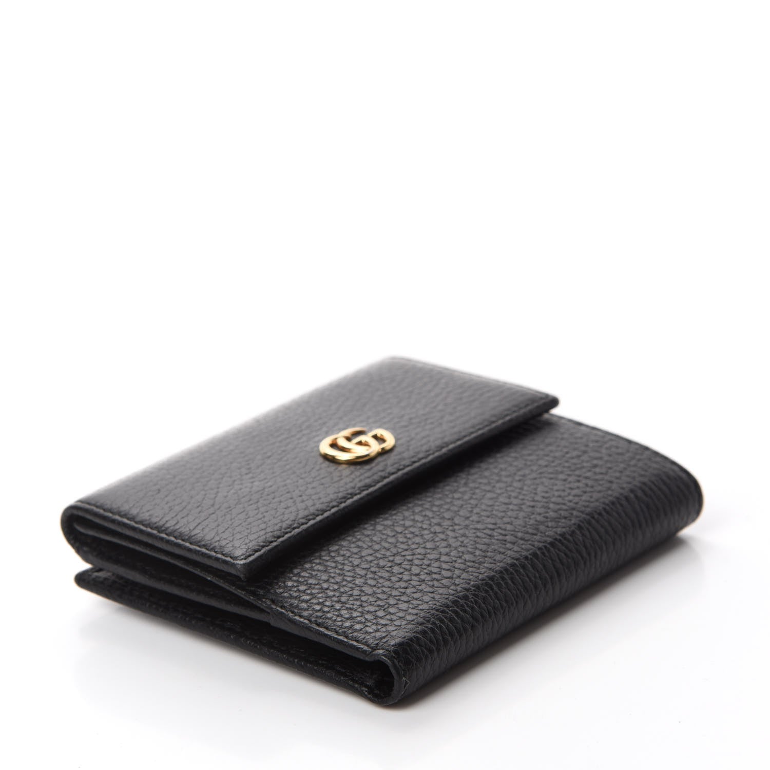 Gucci Dollar Calfskin Double G French Flap Wallet Black 4 of 7